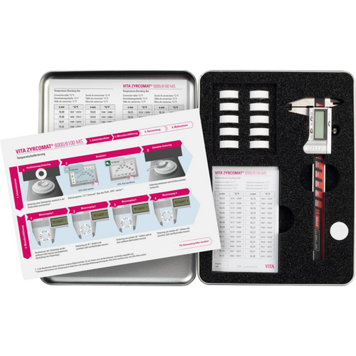 VITA Temperature Calibration Set Set of 10 temperature test rings, 1 measuring cup, 1 set of instructions