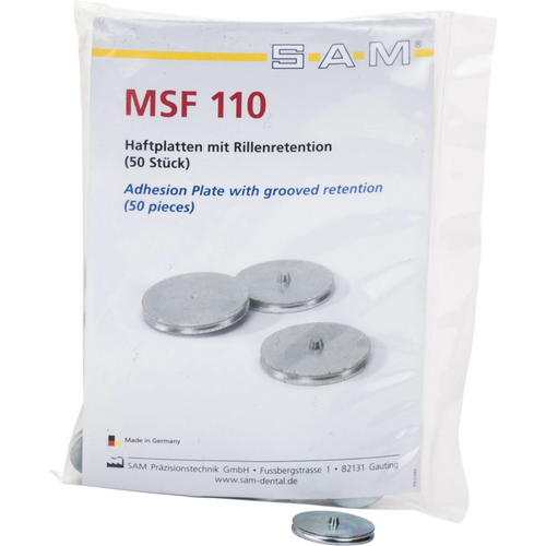 Base system Pack of 50 adhesive plates R, groove retention