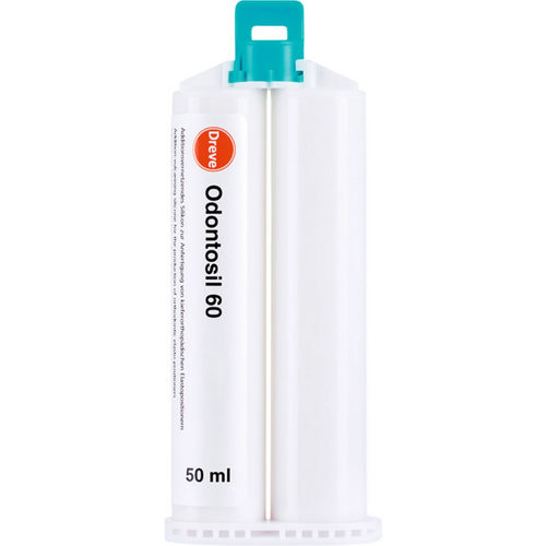 Odontosil Pack of 2 x 50 ml double cartridge Shore 60, 12 mixing tips green