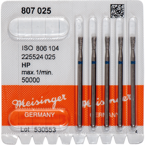 Diamonds 807 Pack of 5 pieces blue medium, HP, figure 225, folded cone, sharp edge, 6 mm, ISO 025