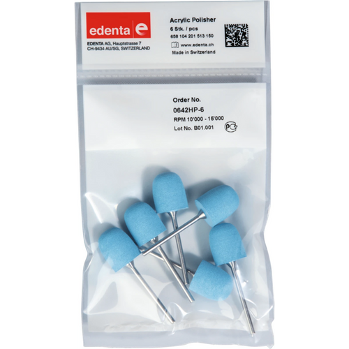 Acrylic Polisher Pack of 6 light blue, HP, figure 201, 18 mm, ISO 150
