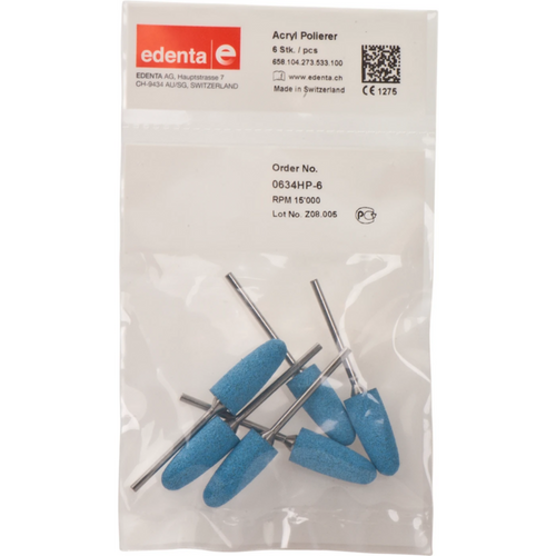 Acrylic Polisher Pack of 6 blue, HP, figure 273, 24 mm, ISO 100