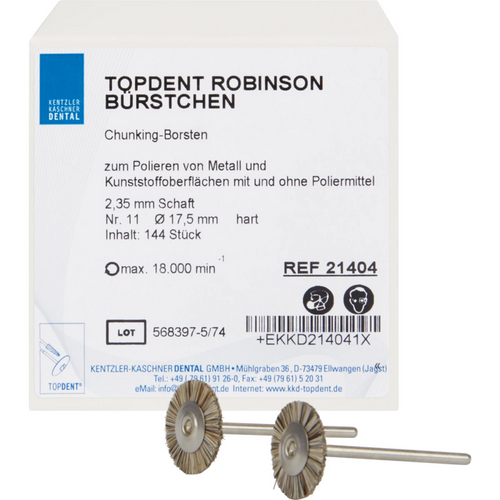 Robinson polishing brushes Pack of 144 pieces HP, No. 11 hard, 17 mm