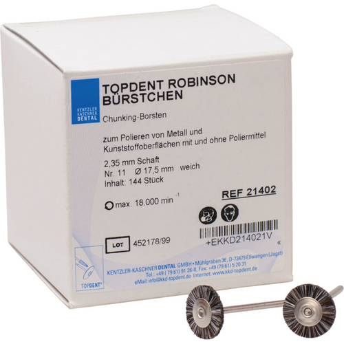 Robinson polishing brushes Pack of 144 pieces HP, No. 11 soft, 17 mm