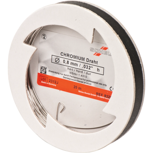 CHROMIUM coil wire Laboratory pack 20 m thickness 0.8 mm, hard