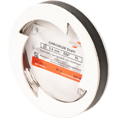 CHROMIUM coil wire Laboratory pack 40 m thickness 0.6 mm, spring-hard