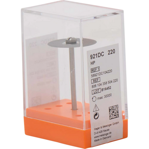 Diamond wheels 921D piece yellow extra fine, HP, figure 358, 0.15 mm, ISO 220