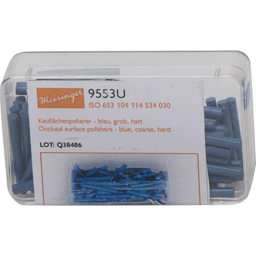 Chewing surface polisher Pack of 100 pieces, blue very coarse, hard, figure 114, 23 mm, ISO 030, 1 holder