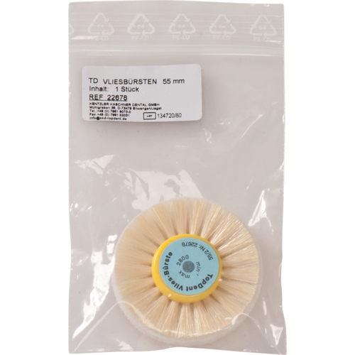 TOPDENT fleece brush piece 2-row, fleece insert, synthetic bristles, bristles 15 mm, Ø 55 mm