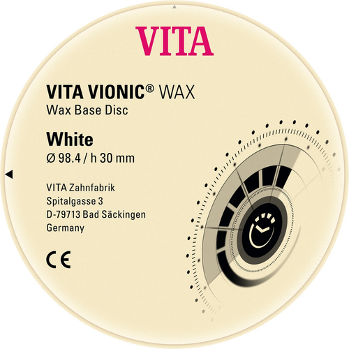 VITA VIONIC® WAX piece white, Ø 98.4 mm, H 30 mm