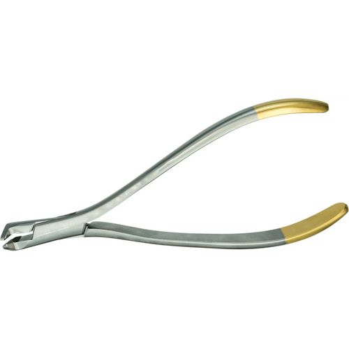 Distal cutter Piece with wire catcher, long curved handle, 15 cm