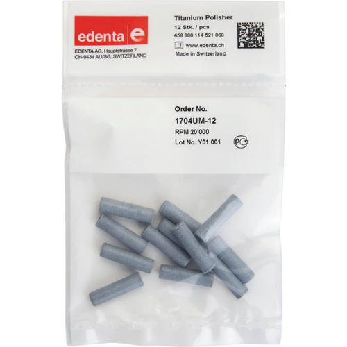 Titanium polisher Pack of 12 pieces unmounted, gray, figure 114, 22 mm, ISO 060