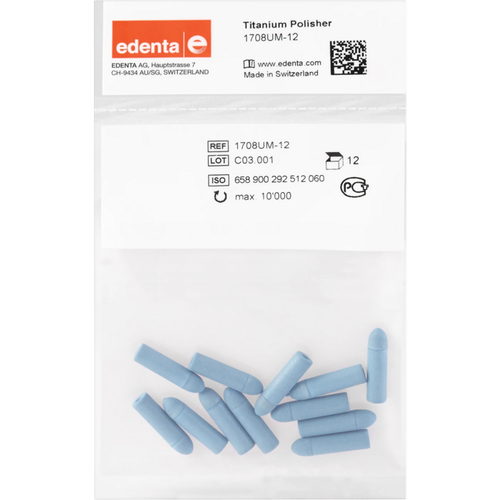 Titanium polisher Pack of 12 pieces unmounted, blue, figure 292, 23 mm, ISO 060