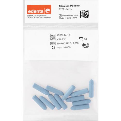 Titanium polisher Pack of 12 pieces unmounted, blue, figure 292, 23 mm, ISO 060