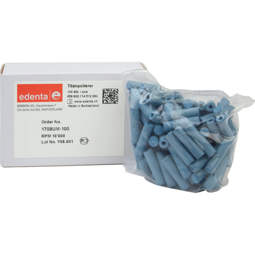 Titanium polisher Pack of 100 pieces unmounted, blue, figure 114, 22 mm, ISO 060