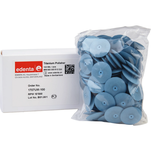 Titanium polisher Pack of 100 pieces unmounted, blue, figure 303, 3 mm, ISO 220