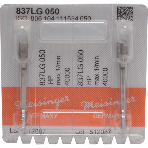 Diamonds 837 Pack of 2 pieces green coarse, HP, figure 111 cylinder long, 6 mm, ISO 050