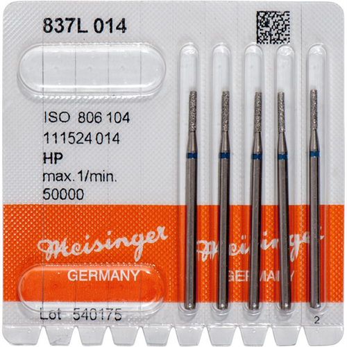 Diamonds 837 Pack of 5 pieces blue medium, HP, figure 111 cylinder long, 6 mm, ISO 014