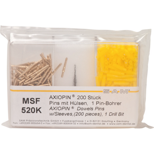 SAM® PIN SYSTEM AXIOPIN® Starter kit 200 pins, 200 sleeves, 1 drill 1.6 mm