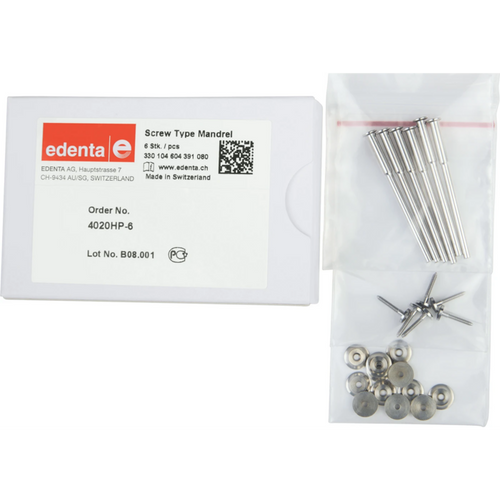 Screw mandrels 305 Pack of 6 HP, 3 mm, ISO 080, incl. reinforced flanges (unmounted, enclosed loose)