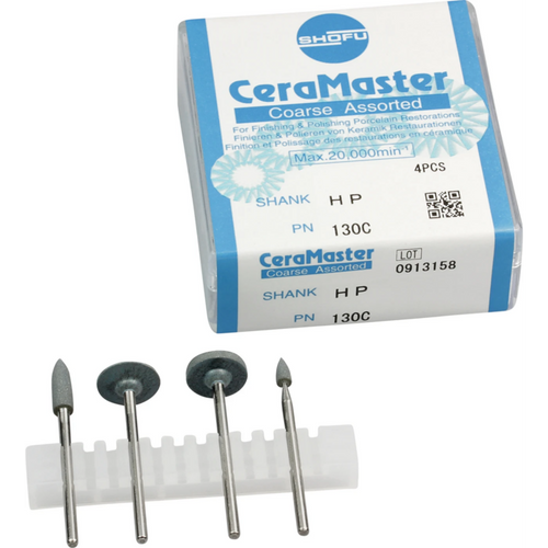 CeraMaster Assortment 4 pieces dark gray coarse, HP, (figure roller, mini tip, KN7, W6)