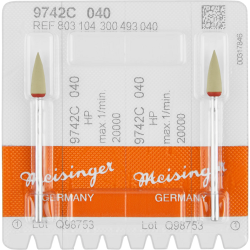 Diamond polisher 9742 Pack of 2 pieces yellow extra fine, HP, figure 243, 13 mm, ISO 040