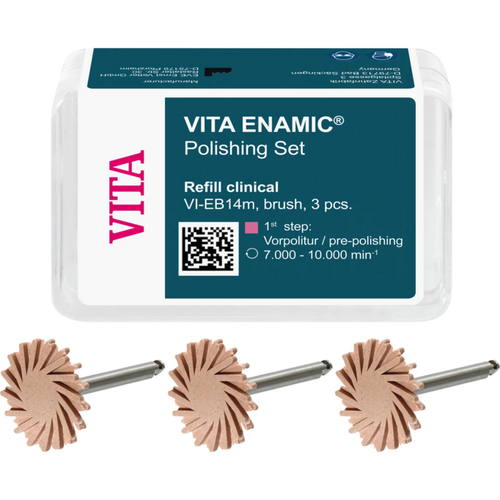 VITA ENAMIC® Polishing Pack of 3 pre-polishers pink, Brush, VI-EB14m