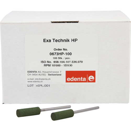 Exa Technique Pack of 100 pieces green coarse, HP, figure 107, 20 mm, ISO 070