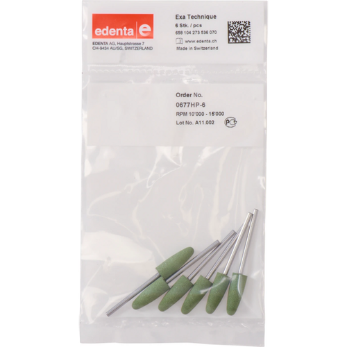 Exa Technique Pack of 6 pieces green coarse, HP, figure 273, 20 mm, ISO 070