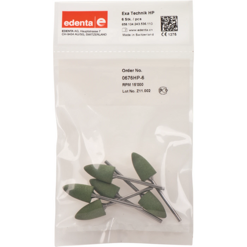 Exa Technique Pack of 6 pieces green coarse, HP, figure 243, 19.5 mm, ISO 110