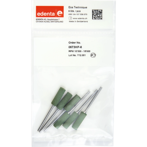 Exa Technique Pack of 6 pieces green coarse, HP, figure 107, 20 mm, ISO 070