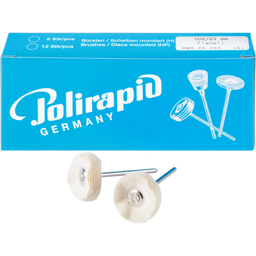 Miniature brushes disk Pack of 6 pieces HP, soft flannel fabric, Ø 23 mm