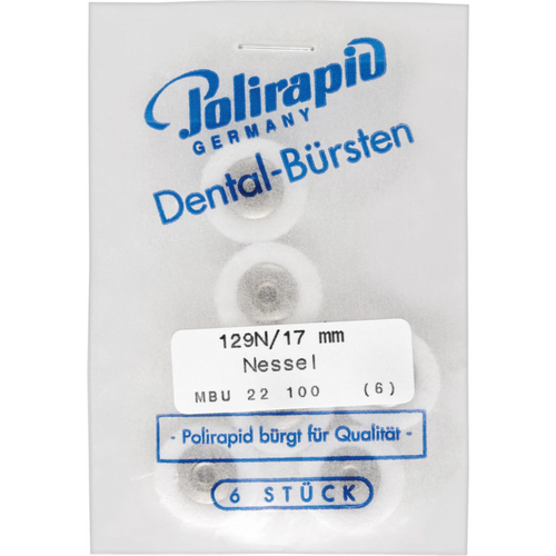 Miniature brushes disk Pack of 6 pieces unmounted, nettle, Ø 17 mm