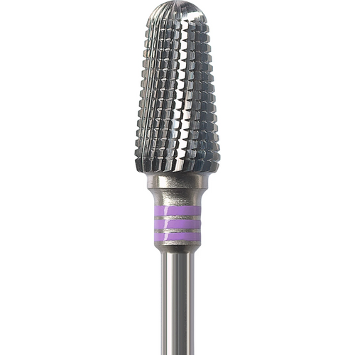 Carbide milling cutter, ground 25 spiral serration, 3 x violet superfine, HP, figure 263, 12 mm, ISO 060