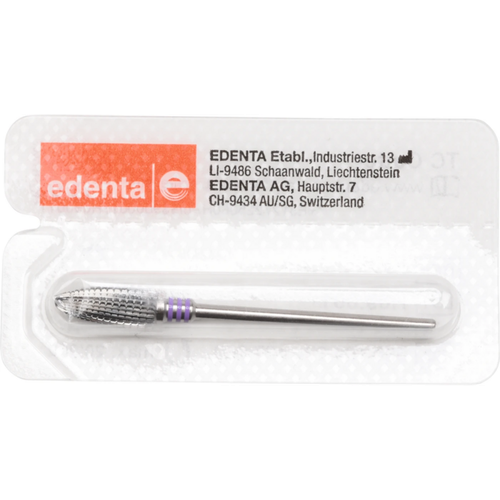 Carbide milling cutter, ground 25 spiral serration, 3 x violet superfine, HP, figure 274, 14 mm, ISO 060