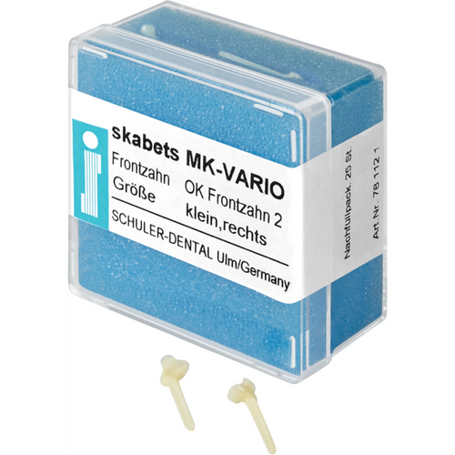 skabets MK-VARIO Refill pack 25 pieces maxillary anterior tooth 2 small right