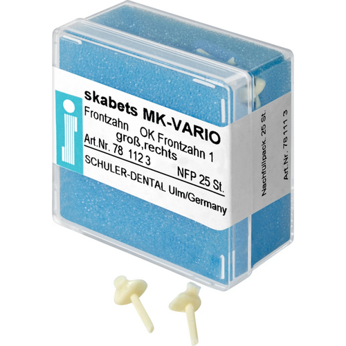 skabets MK-VARIO Refill pack of 25 upper jaw anterior tooth 1 large right