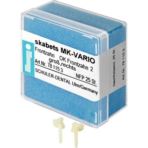 skabets MK-VARIO Refill pack 25 pieces maxillary anterior tooth 2 large left
