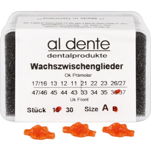 Wax components Pack of 15 pieces size B, tooth 36/37