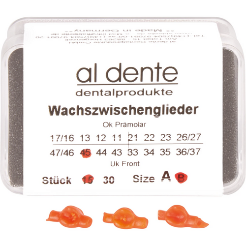 Wax components Pack of 15 pieces size B, tooth 45