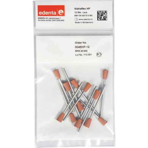 Alphaflex Pack of 12 pieces brown, HP, figure 030, 10 mm, ISO 060