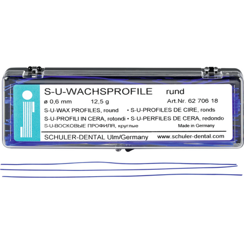 S-U wax profiles Pack of 12.5 g wax profiles, round, 0.6 mm