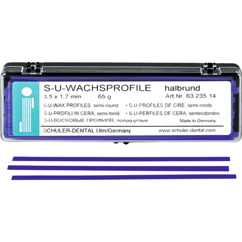 S-U wax profiles Pack of 65 g wax profiles semicircular, 3.5 x 1.7 mm
