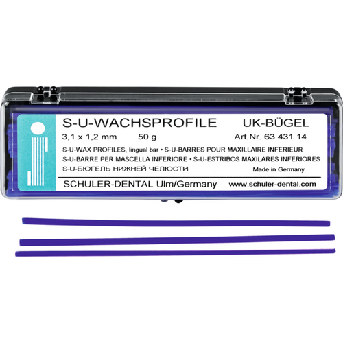 S-U wax profiles Pack of 50 g mandibular bow, 3.1 x 1.2 mm