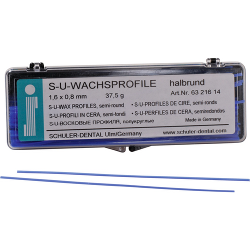 S-U wax profiles Pack of 37.5 g wax profiles semicircular, 1.6 x 0.8 mm
