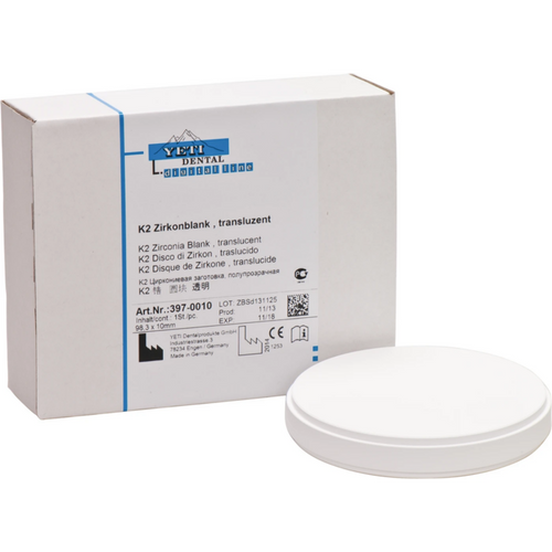 K2 zircon blanks piece H 10 mm, translucent