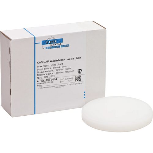 CAD/CAM wax blanks piece H 14 mm, white