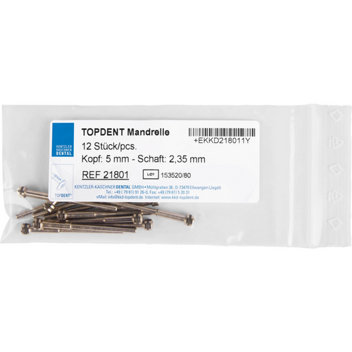 TOPDENT special mandrels Pack of 12 pieces HP, Ø 5 mm