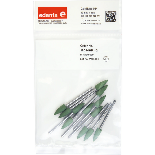 Goldstar Pack of 12 pieces green, HP, figure 243, 15.5 mm, ISO 055