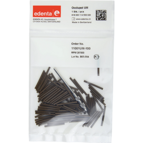 Occlupol Pack of 100 pieces unmounted, brown coarse, figure 114, 20 mm, ISO 020